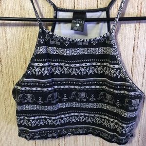 A black and white crop top